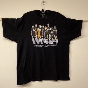 Haikyu!! Men's T Shirt Size XL Anime Manga Graphic Black 3rd Season Crew PreOwne